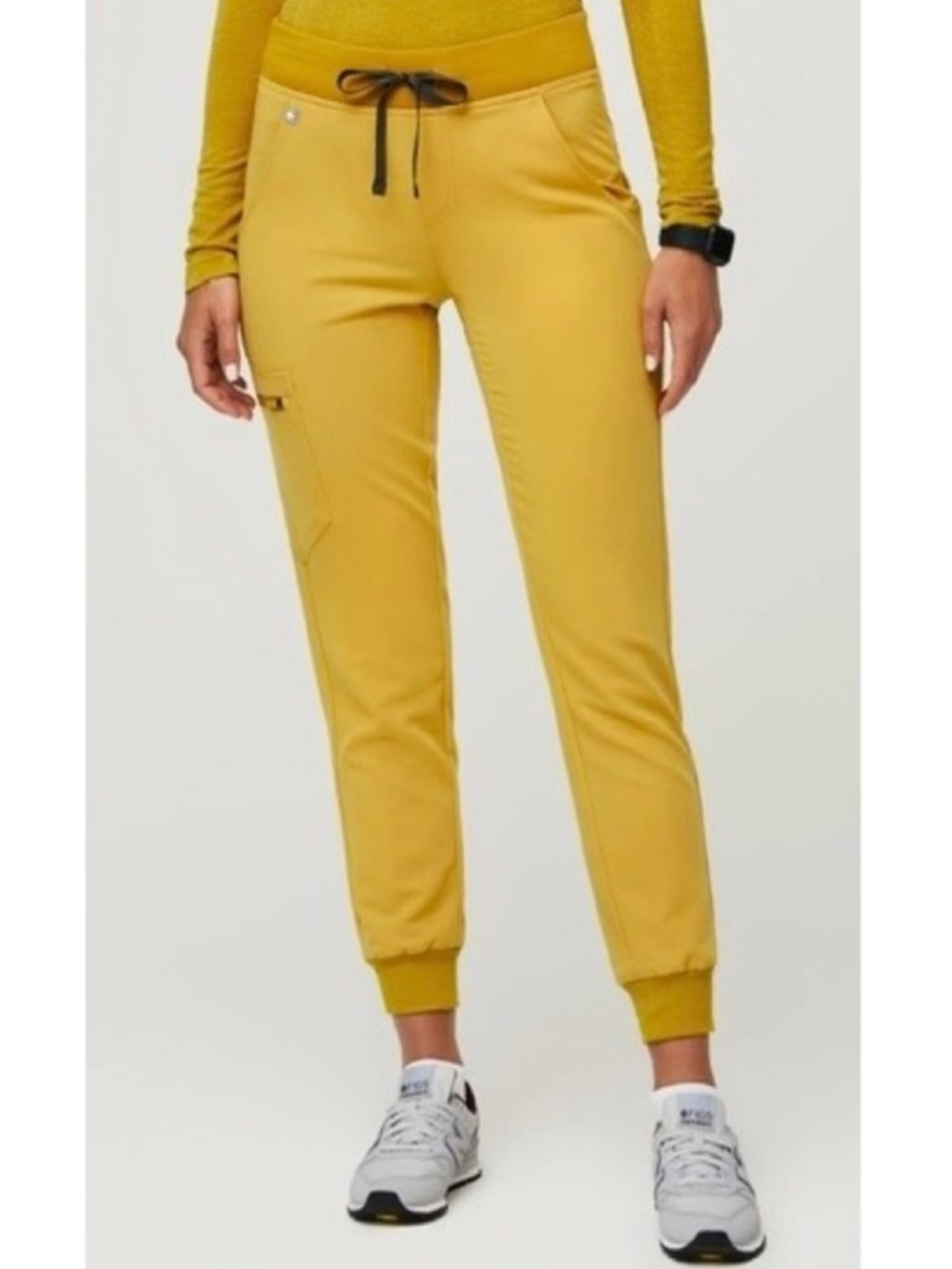 Zamora High-Rise Jogger Scrub Pant Gold Yellow Size XS Petite